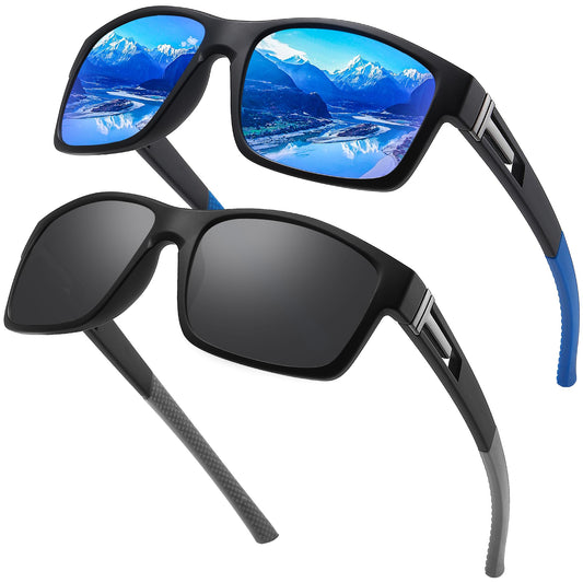 Farrobor Sonnenbrille Herren Polarisiert Sportbrille 2 Set für Männer Sportlich mit UV400 Schutz Sonnenbrillen Angeln Autofahren Sunglasses Men